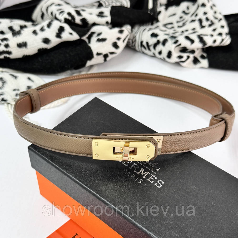 Жіночий ремінь шкіряний Hermes Гермес (280-1) тауп Київ - фото 8