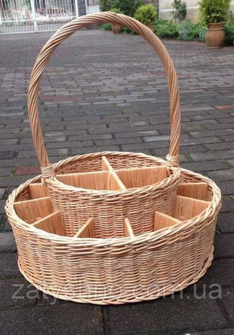 Кошик на подарунки кошик під пляшки |плетений кошик з ярусів та подарунковий Київ - фото 3