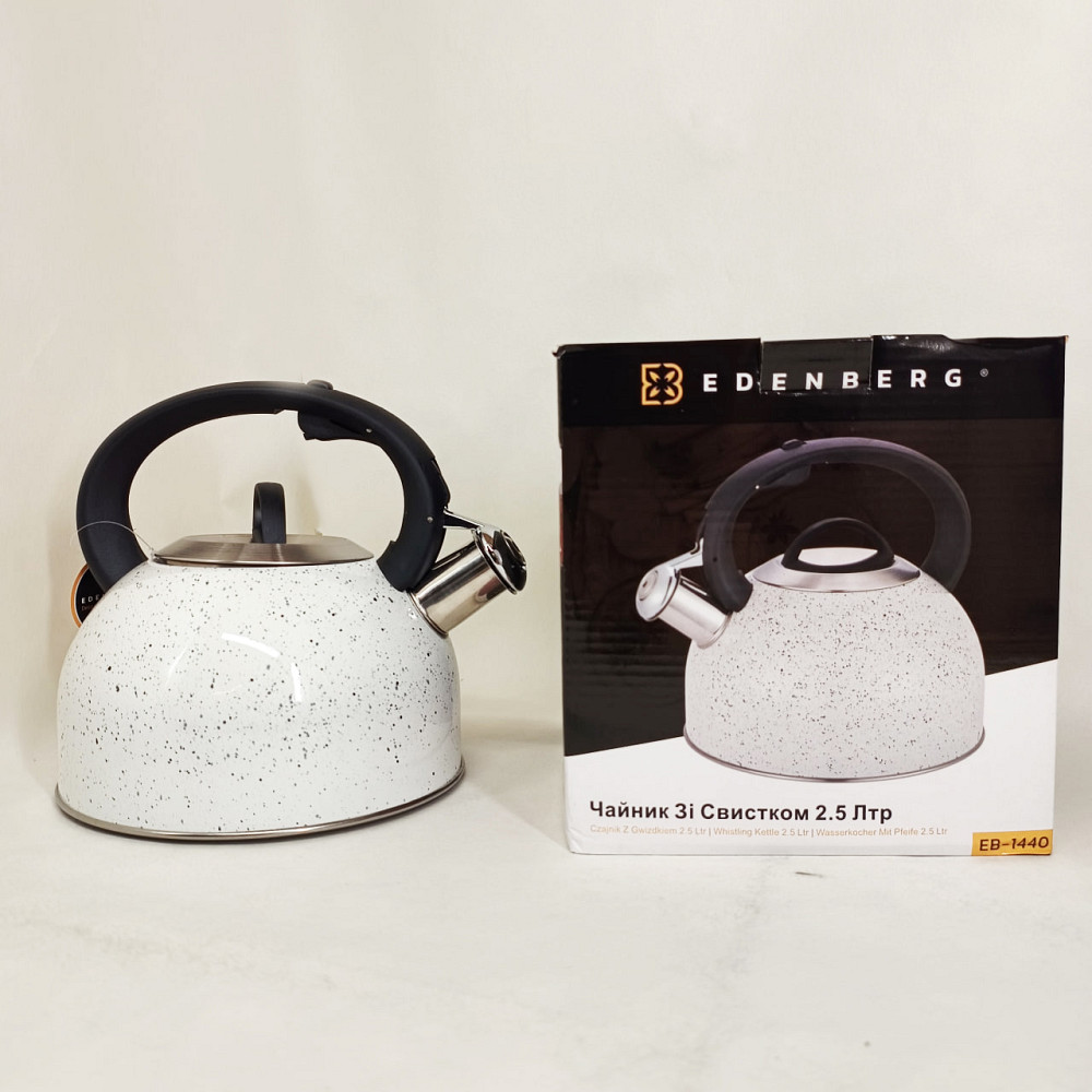 Кухонний чайник газовий Edenberg, Функціональний чайник зі сталі зі свистком Гарний для плит UN-91 Львів - фото 3
