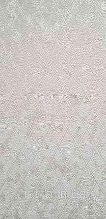 Шпалери вінілові на флізеліні Marburg Aura метрові смуги сіточкою структурні білі сріблясті Київ