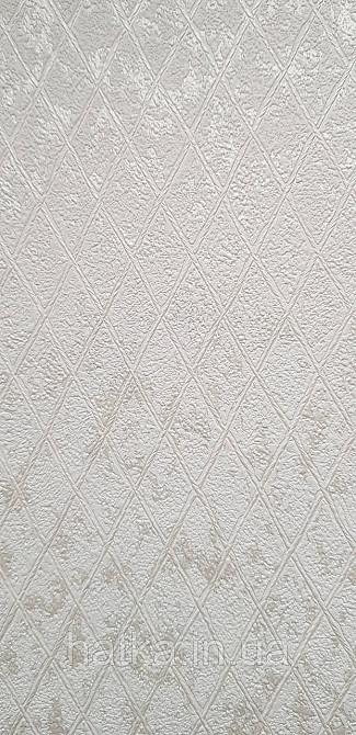 Шпалери вінілові на флізеліні Marburg Aura метрові смуги сіточкою структурні білі сріблясті Київ - фото 2