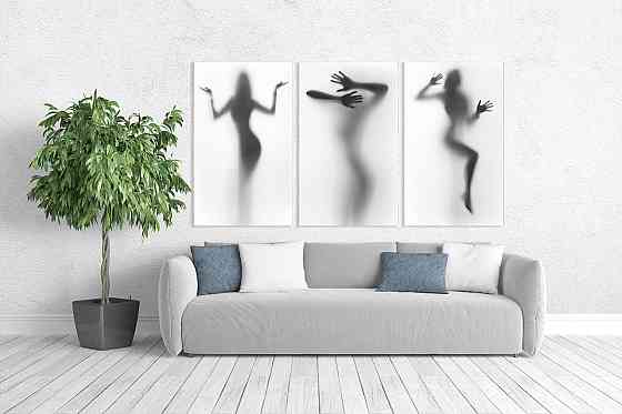 Модульна картина у вітальню/ спальню  Силует дівчини    ART-072_3A 70х130 см Київ