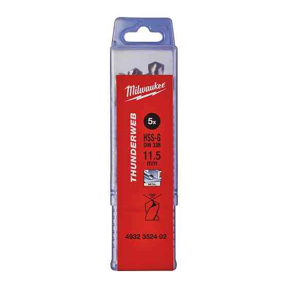 Свердло по металу THUNDERWEB HSS-G MILWAUKEE DIN338, діаметр 11,5 x 142 мм, (5шт) Одеса