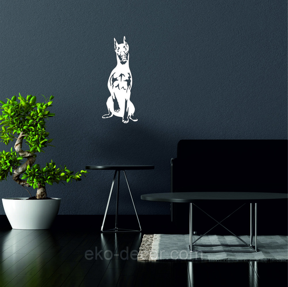 Декоративне настінне Панно «Доберман», Декор на стіну 110*44 см, Білий Київ - фото 3