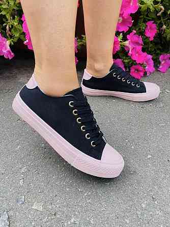 Кеди жіночі AB черно-розовые тканевые 39 (2413) Коломия