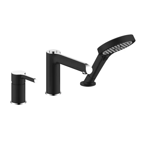 Змішувач на борт ванни GAPPO G1103-6 чорний/хром Київ