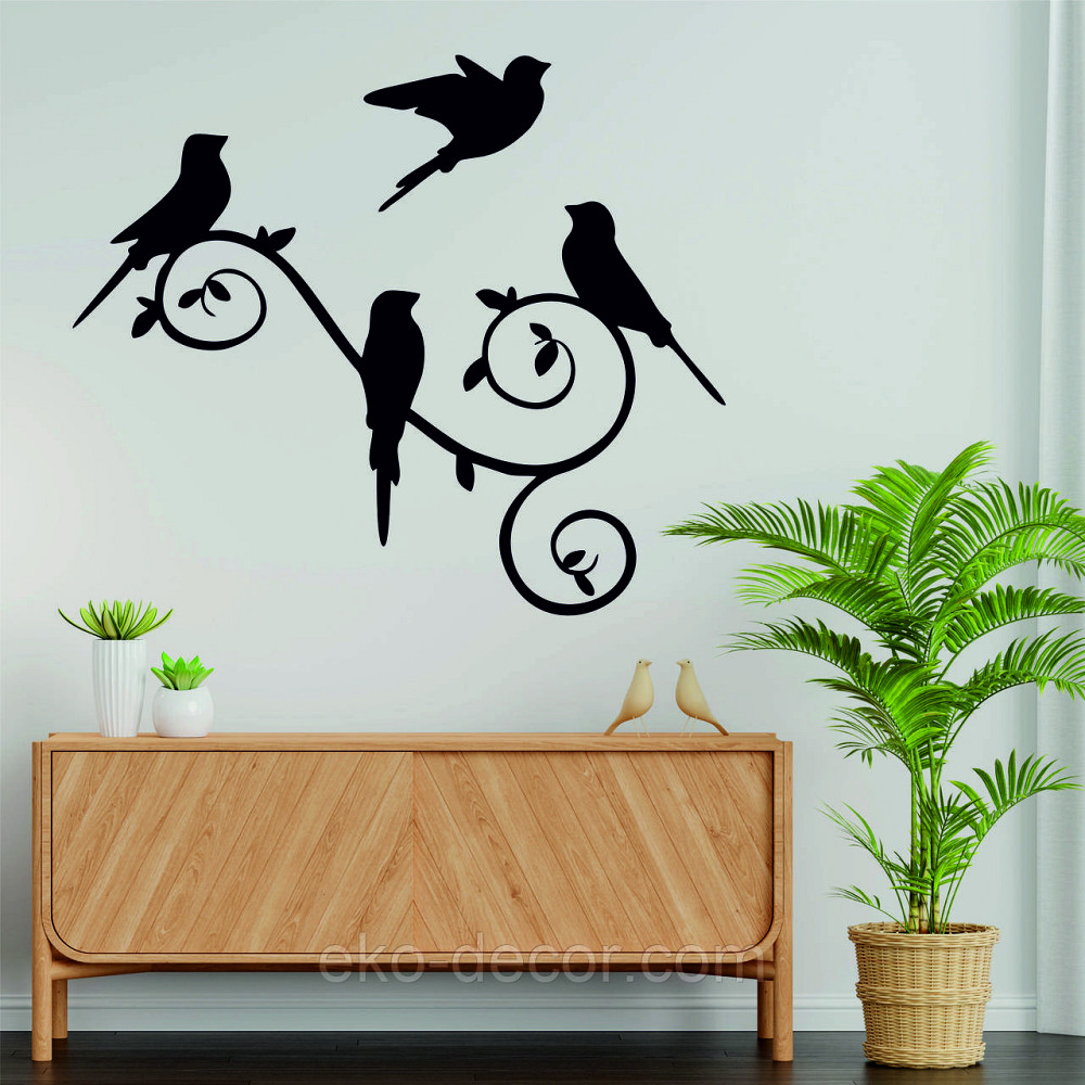 Декоративное настенное Панно «Птички», Декор на стену 110*81 см, Черный Киев - изображение 4