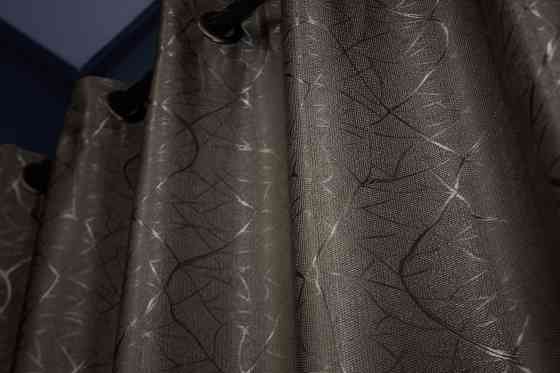 Комплект штор на люверсах VR-Textil Лен Саванна № 631ш Какао 150х250 см 2 шт (37-0109) Киев