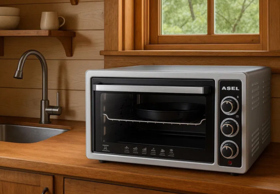 Електрична духовка Asel 33 літри 1300 Вт Механічне управління | Таймер ASEL AF-0023 (33-23) сіра - 9435 Одеса