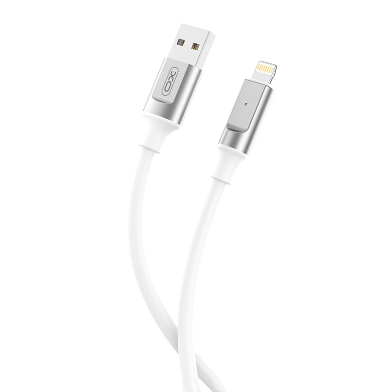 Кабель XO Liquid Silicone USB to Lightning 6A 1м білий Львів - фото 1
