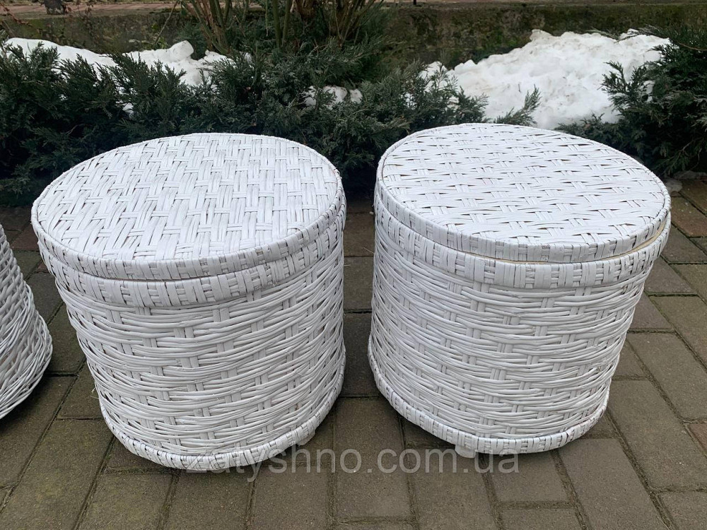 Пуфик - ящик для хранения, белый с крышкой Киев - изображение 3