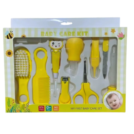 Набор для новорожденных, маникюрный 10 предметов : расческа, ножницы,кусачки,пилочка,пипетка для детей,жёлтый Каменец-Подольский