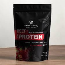Яловичий протеїн - Полуниця Beef Protein – Strawberry VitalHarmony, 700 г Дніпро - фото 1