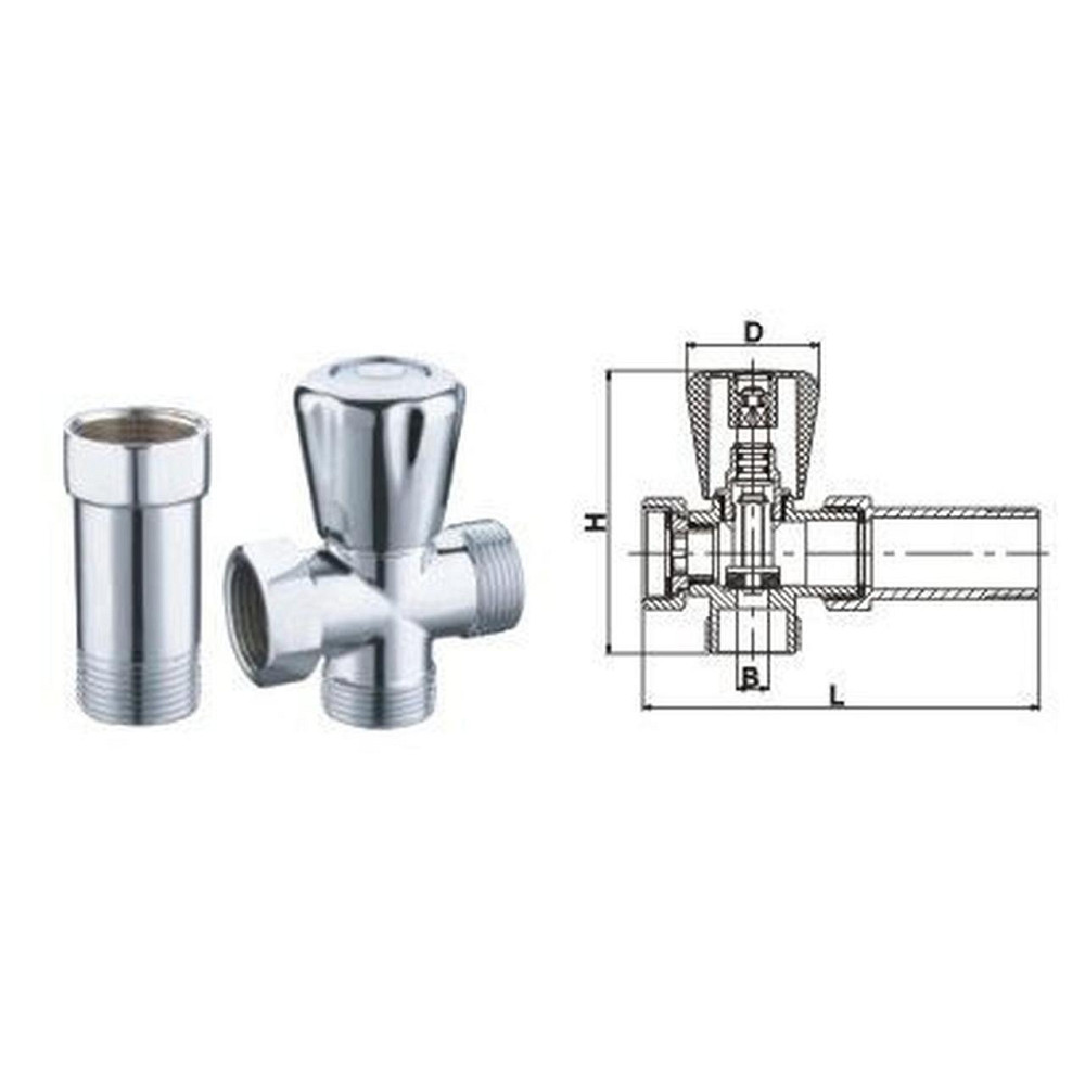 Кран вентильний для пральної машини SELBA 3/4″x3/4″x3/4″ з подовжувачем A7250 (000000709) Київ - фото 6