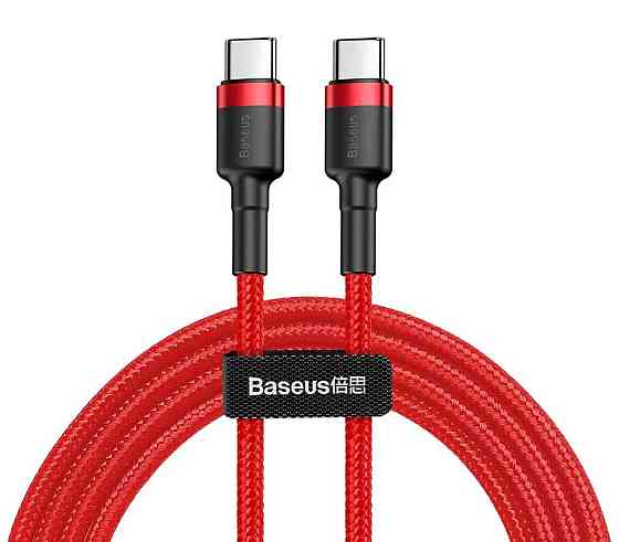 Кабель Baseus Cafule USB Cable Type-C-Type-C 3A 1m, колір червоний CATKLF-G09 Одеса