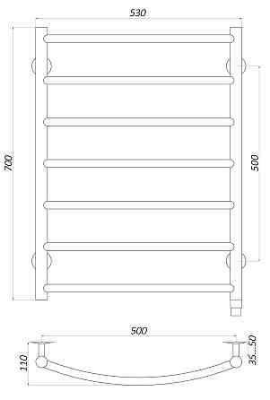 Рушникосушарка UNIO LD ЕU 700-500-7 Лесенка Дуга электро (000029425) Киев