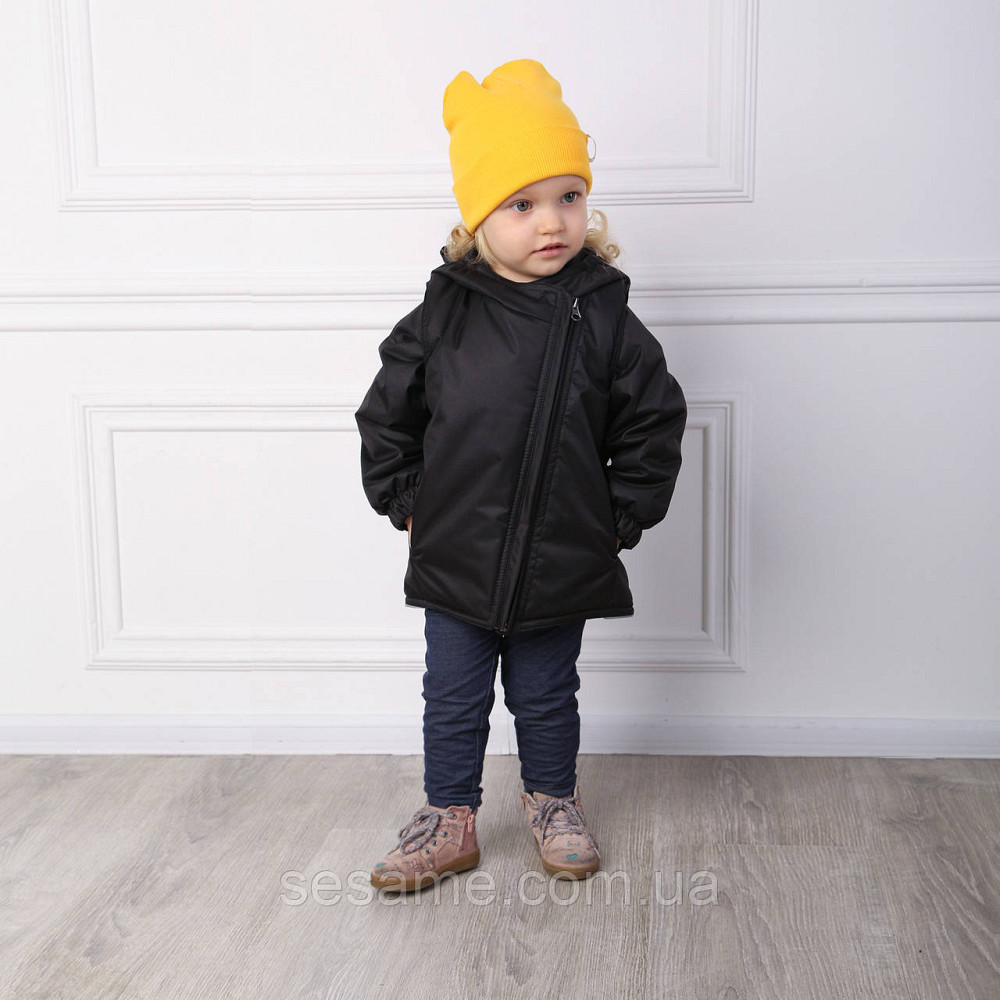 Дитяча Куртка-жилетка 2 в 1 демісезонна Чорна Харків - фото 8