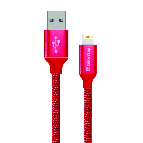 Кабель USB Lightning ColorWay CW-CBUL004-RD 2,1А 1м червоний Житомир