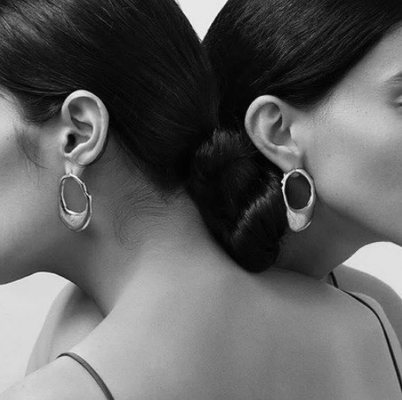 Серьги женские серебристые - размер серьг 2,5*4,2см, цинковый сплав Киев - изображение 1