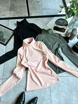 Жіночий теплий базовий гольф ангора на флісі Пудра, 42/46 Одеса