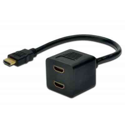 Кабель мультимедийный HDMI F to 2xHDMI M Digitus (AK-330400-002-S) Винница
