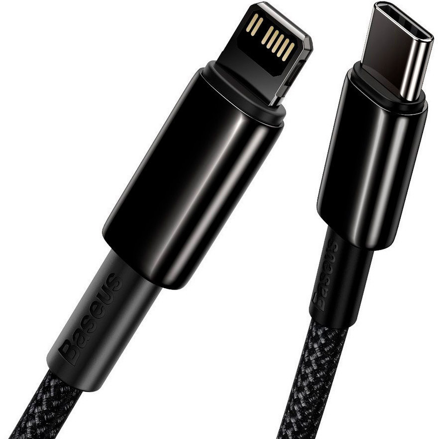 Кабель Baseus Tungsten Gold Fast Charging Data Cable Type-C to iP PD 20W 1m Black Одеса - фото 4