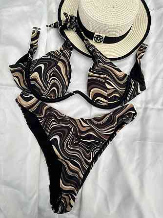 Купальник женский раздельныйс волнами Коричневый L Харьков