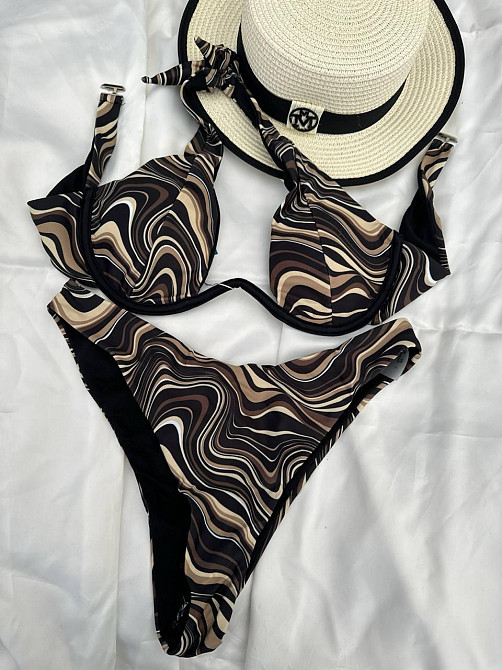 Купальник женский раздельныйс волнами Коричневый L Харьков - изображение 2