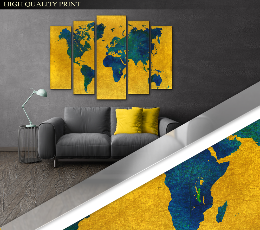 Модульна картина Карта світу Art-331_5 ( 80х118см ) Київ - фото 3