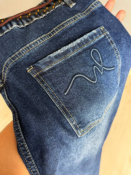 Джинсы женские Ladyn 845 MOM skater талия на резинке батал большие размеры синие, синий, 31, 31, 85 см, 113 см Киев - изображение 17