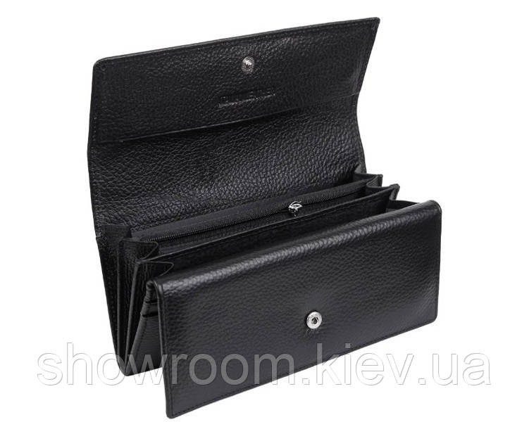 Женский кожаный удобный кошелек (1031) черный Киев - изображение 5