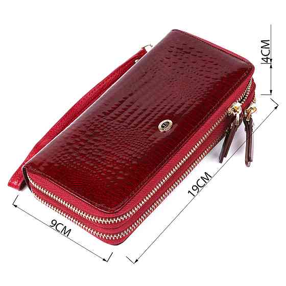 Жіночий клатч з двома відділеннями ST Leather 18907 Бордовий Київ