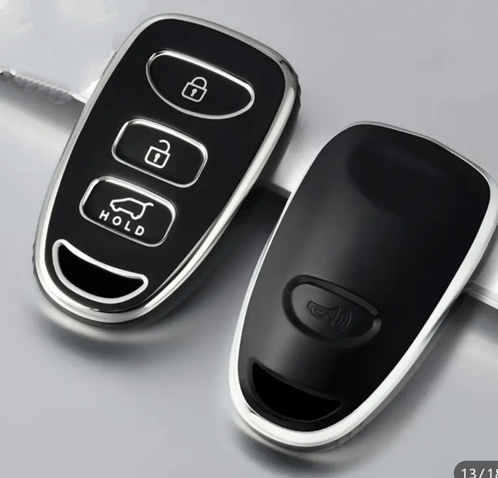 Защитный чехол для автомобильного ключа Hyundai Kia Черный с серебром Смела - изображение 2