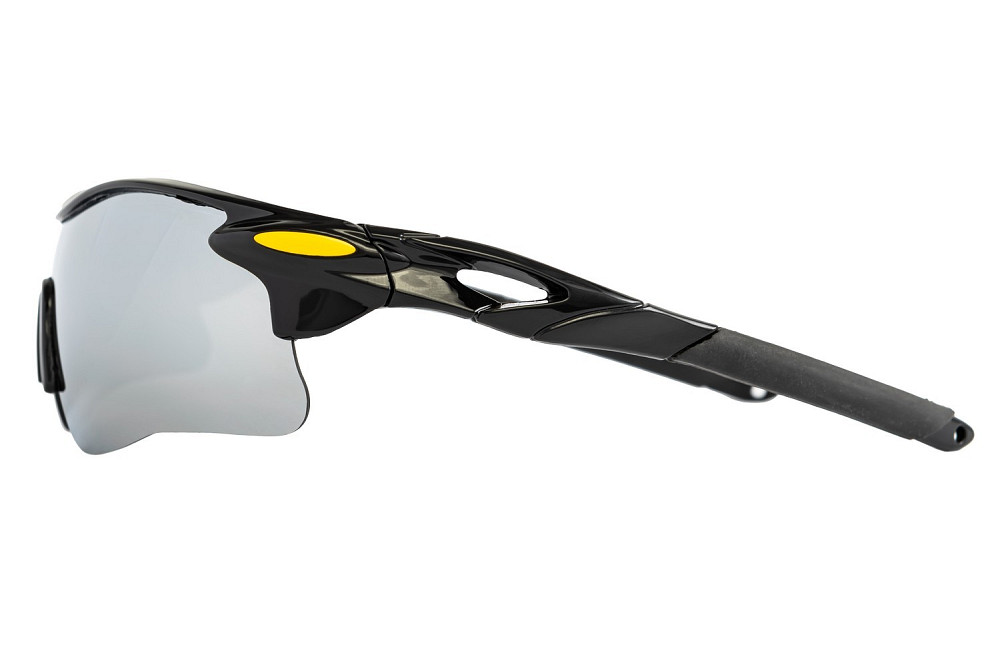 Окуляри відкриті MASTERTOOL SPORTLINE SILVER MIRROR панорамна лінза напівоправа протиковзкі дужки 82-0013 Коломия - фото 2