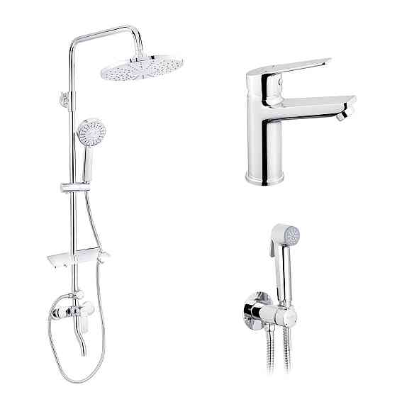 Набір 3 в 1 душова система Kroner Armada-C064K + змішувач Hagen-C010 + змішувач Bidet-C082 Київ