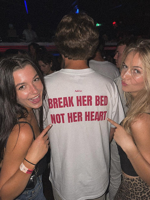 Оверсайз футболка «Break Her Bed Not Her Heart» L, Білий Чернівці - фото 1
