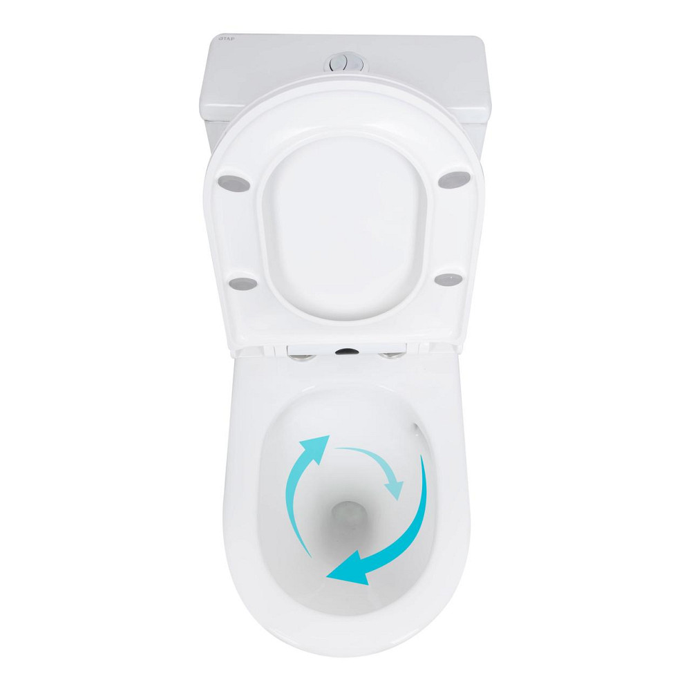 Унітаз-моноблок підлоговий Qtap Kolibri Ultra Quiet безобідковий із сидінням Soft-close WHITE QT10226380W Київ - фото 11