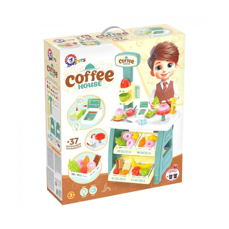 Ігровий дитячий набір "Кав'ярня" 9765TXK прилавок з полицями, іграшкові солодощі Вінниця - фото 1