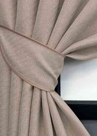 Комплект коротких штор VR-Textil Льон ELEMENTA № 1869ш Бежевий 130х170см 2 шт (35-0427) Київ
