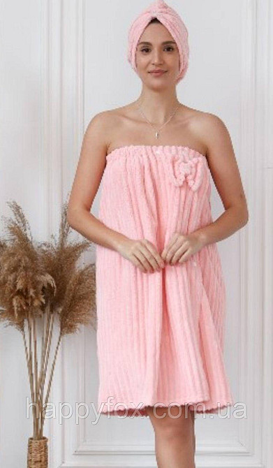 Жіночий банний комплект: рушник-кілт + тюрбан для волосся Львов - изображение 2