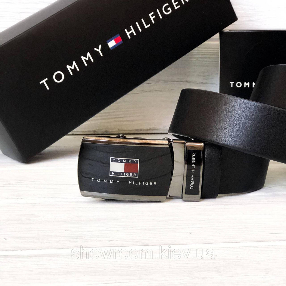 Мужской кожаный ремень с пряжкой автомат (047) черный Киев - изображение 2