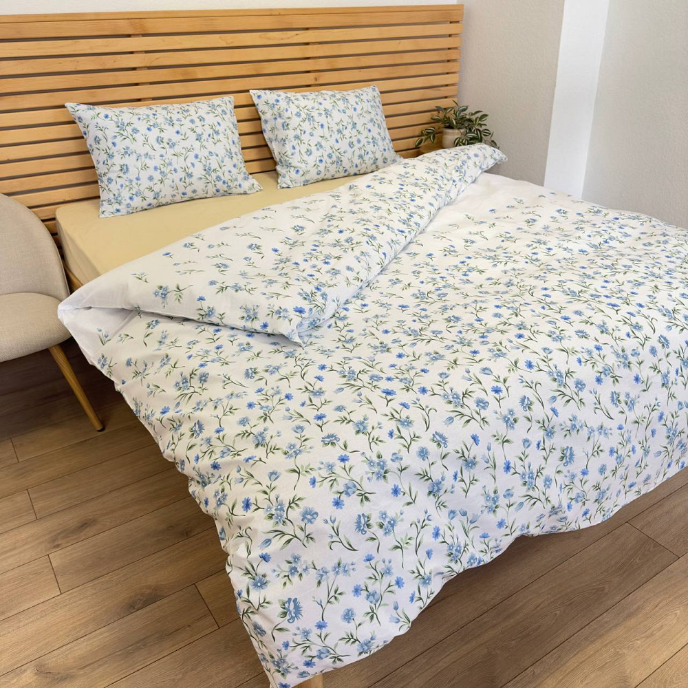 Постельное белье бязь Евро Цветы 100% хлопок YouStar (Белый) Сумы - изображение 7