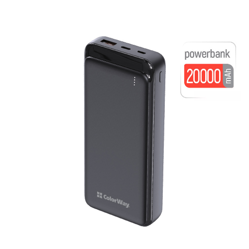 Павербанк 20000 mAh ColorWay CW-PB200LPG3BK-PD 20W QC+PD slim чорний Житомир - фото 11