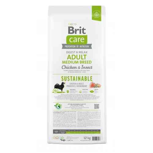 Корм сухий Brit Care Dog Sustainable Adult Medium Breed для дорослих собак середніх порід з куркою та комахами 12 кг Київ