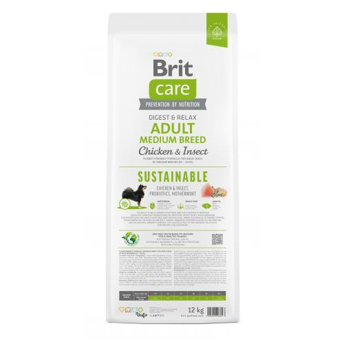 Корм сухий Brit Care Dog Sustainable Adult Medium Breed для дорослих собак середніх порід з куркою та комахами 12 кг Київ - фото 5
