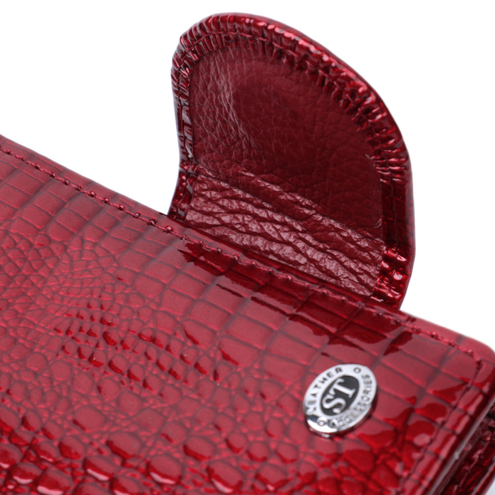 Лакований гаманець для жінок середнього розміру ST Leather 22685 Червоний Київ - фото 6