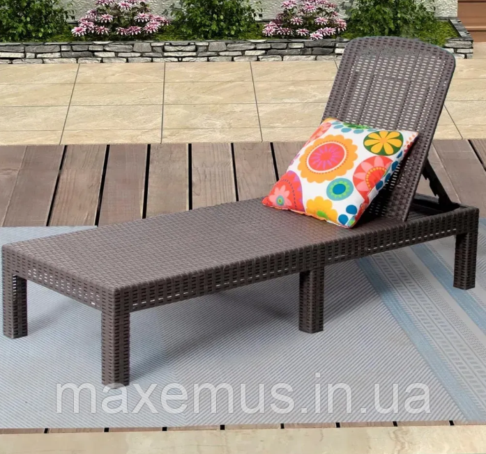 Садовый шезлонг лежак B24067 складной лежак для отдыха и террасы коричневый Мостиська - фото 8