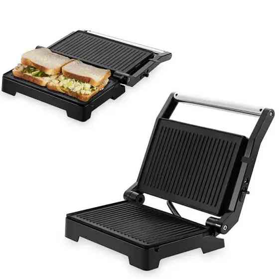 Багатофункціональна сендвічниця з грилем Domotec MS-240 1000 Вт, Притискний домашній гриль QM-20 Львів