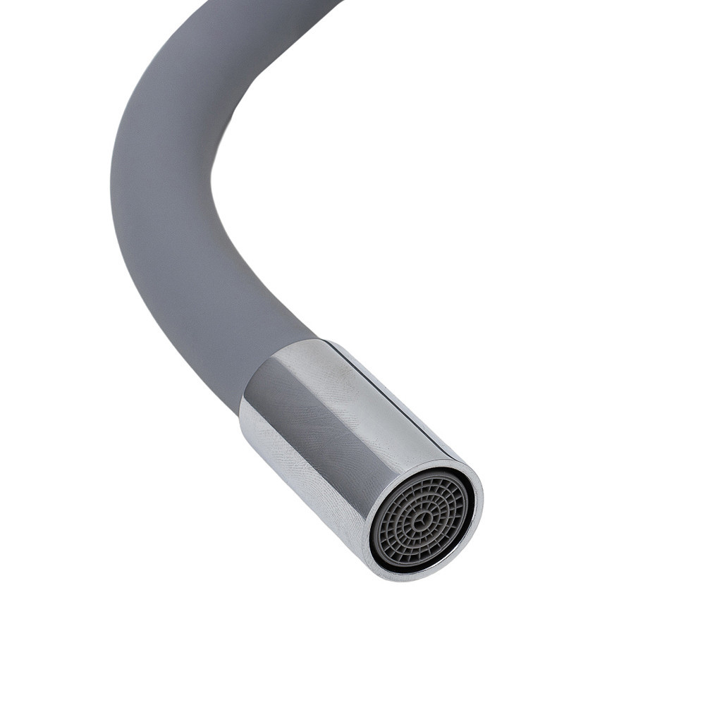 Вилив (гусак) 3/4" для кухні силіконовий сірий AQUATICA (XH-5240) (9793511) Київ - фото 5