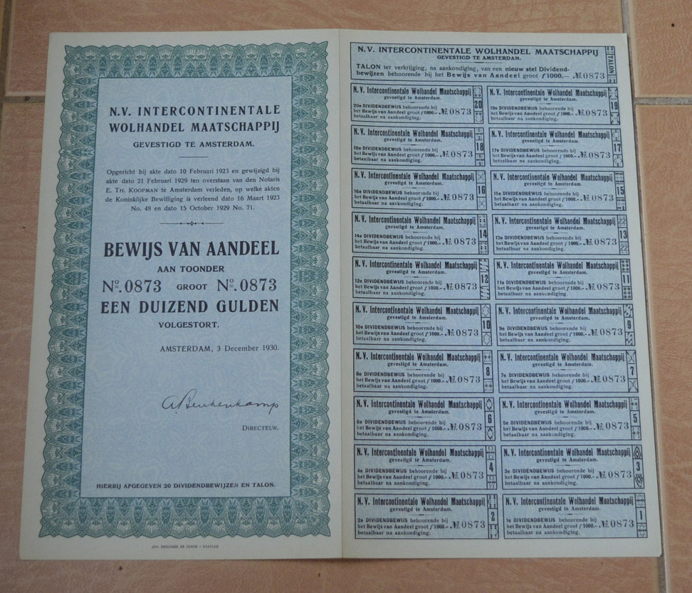 Акция.Нидерланды. 1930год №0873 (2.31) Полтава - изображение 1